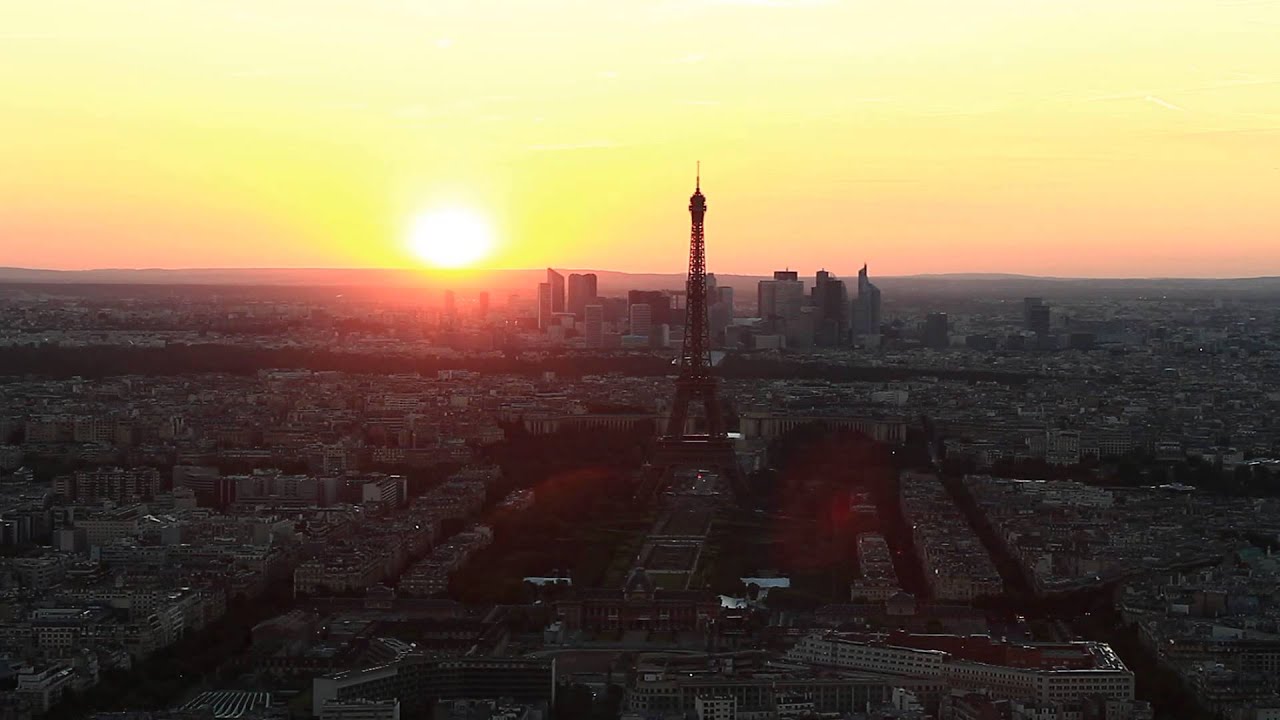 citycell Sunset over Paris from Montparnasse Tower