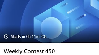 Welcome to the 450th LeetCode Weekly Contest Live solution