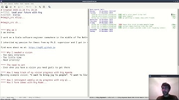 EmacsConf 2020 - 10 - Lead your future with Org - Andrea