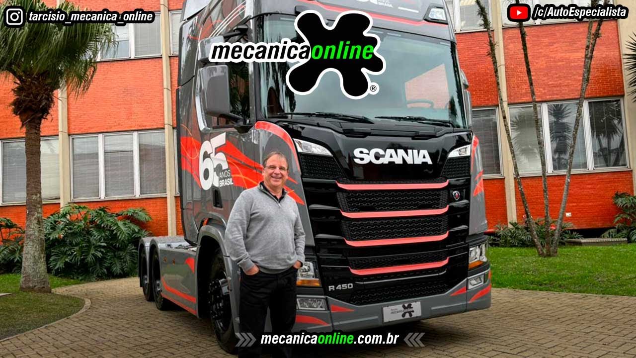 Vídeo: Caminhão que comemora os 65 anos da Scania no Brasil tem