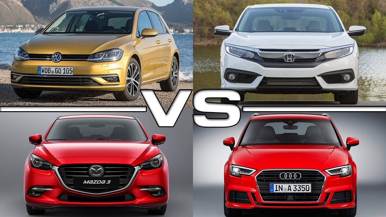 Volkswagen Golf vs Honda CIvic vs Mazda 3 Hatchback vs ...