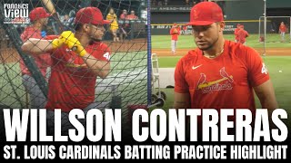 WATCH: Willson Contreras draws multiple lines on field, slams bat