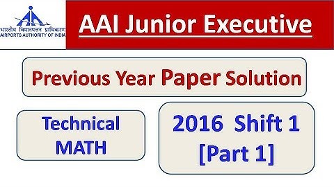 AAI ATC | MATH Previous Year Paper Solution 2016 Shift 1 [Part 1] | SpeedUp Education
