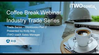 iTWO costX Coffee Break Webinar - Workbooks Part Two