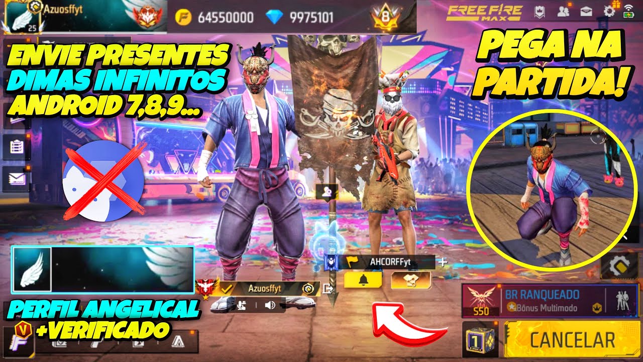 (ENVIANDO PRESENTES😱) COMO COLOCAR UNLOCK ALL NO FREE FIRE, PEGANDO NA PARTIDA | LIBERE SKINS GRÁTIS