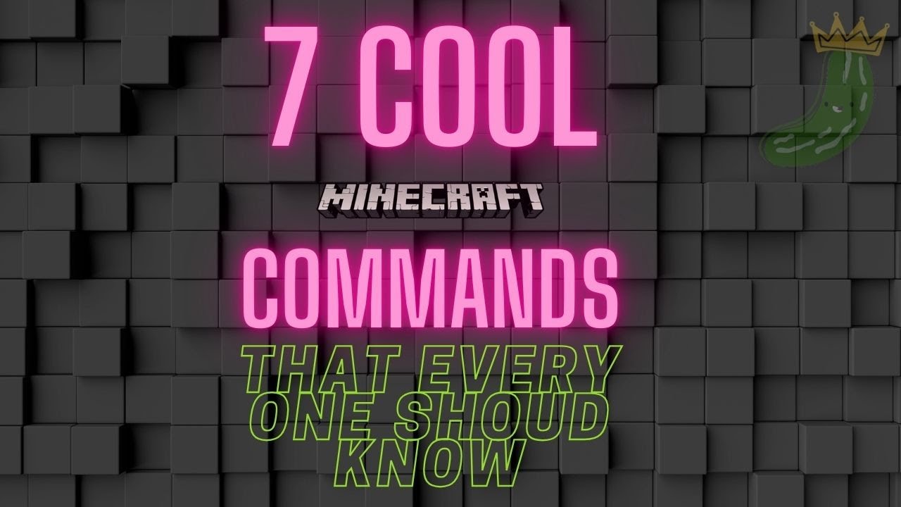 7 Cool Minecraft Commands That Everyone Should Know - YouTube