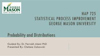 HAP 725 - Teach One Assignment - Probability and Distributions Question 2 & 3