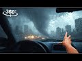 VR 360 Tornado chase - escape the disaster in your car Virtual Reality interactive video