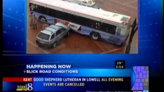 Ice causes slick roads, accidents