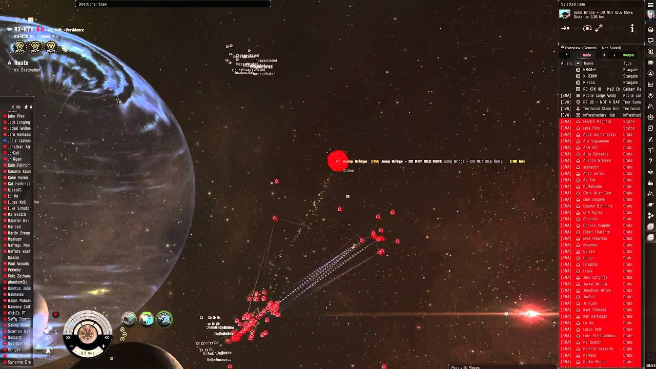 EVE Online SMA Taking out Jump Bridge in R3K7K YouTube