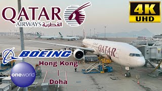 [Qatar Airways Business Class: QR817 Hong Kong to Doha] Boeing 777-300ER Lounge & Flight Full Review