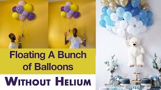Floating bunch of balloons without Helium decoration idea for the wall tutorial with me at home DIY