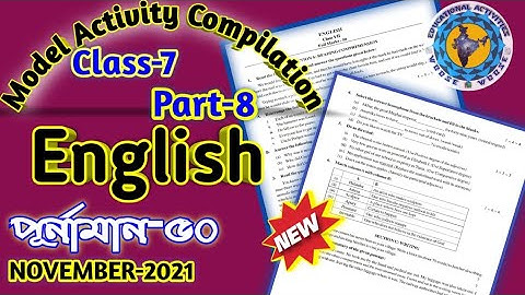 Class-7 English Model Activity Task part 8 //Model Activity Task class 7 //November Activity Task
