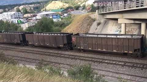 CP coal train stopping in Invermere BC
