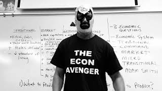 The Econ Avenger presents 3 Economic Questions, 4 Little Economic Systems and introduces Adam Smith