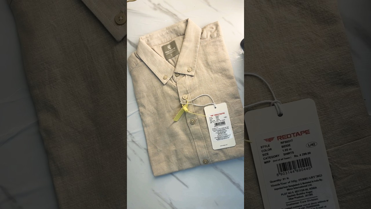 Red tape linen shirt under 1500 
