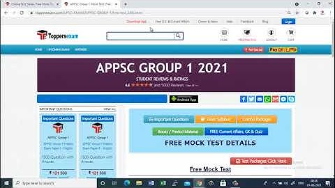 MCQ for APPSC Group 1 2021 Free Online Mock Test Series, Update Syllabus, Important Questions, eBook