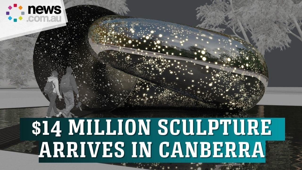 Lindy Lee's $14 million sculpture arrives in Canberra - YouTube