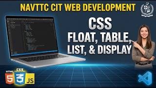 Information HTML5 nav , float ,display , Tag Tutorial | online NAVTTC Web Development Course Lecture 9 Guide