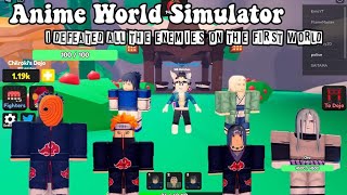 *New Roblox Game| Anime World Simulator| I defeated all the enemies on the first map