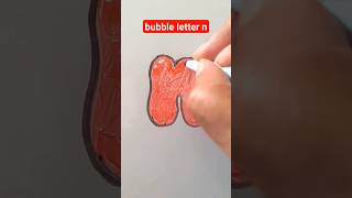 bubble letter n bubble letters lowercase #shorts #art #drawing
