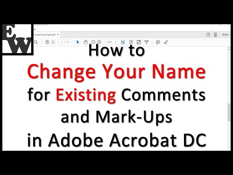 How to Change Your Name for Existing Comments and Mark-Ups in Adobe Acrobat DC