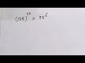 How to solve this question  exponential questionsalgebra questionspoonam study centre