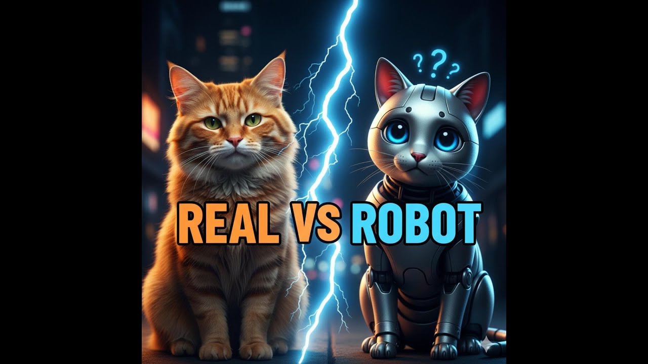 Настоящий кот против кота-робота 🤖🐱 | Искусственный интеллект против инстинкта (забавное испытание)