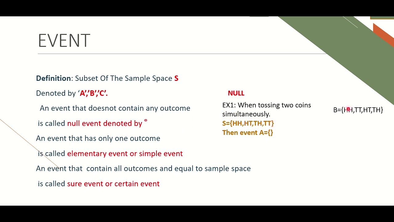 probability and statistics event sample hands on - YouTube