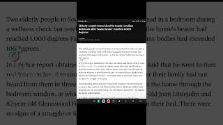 Information HEATER KILLS ELDERLY COUPLE AT 1,000 DEGREES HOW #WHATTHEACTUALNEWS News