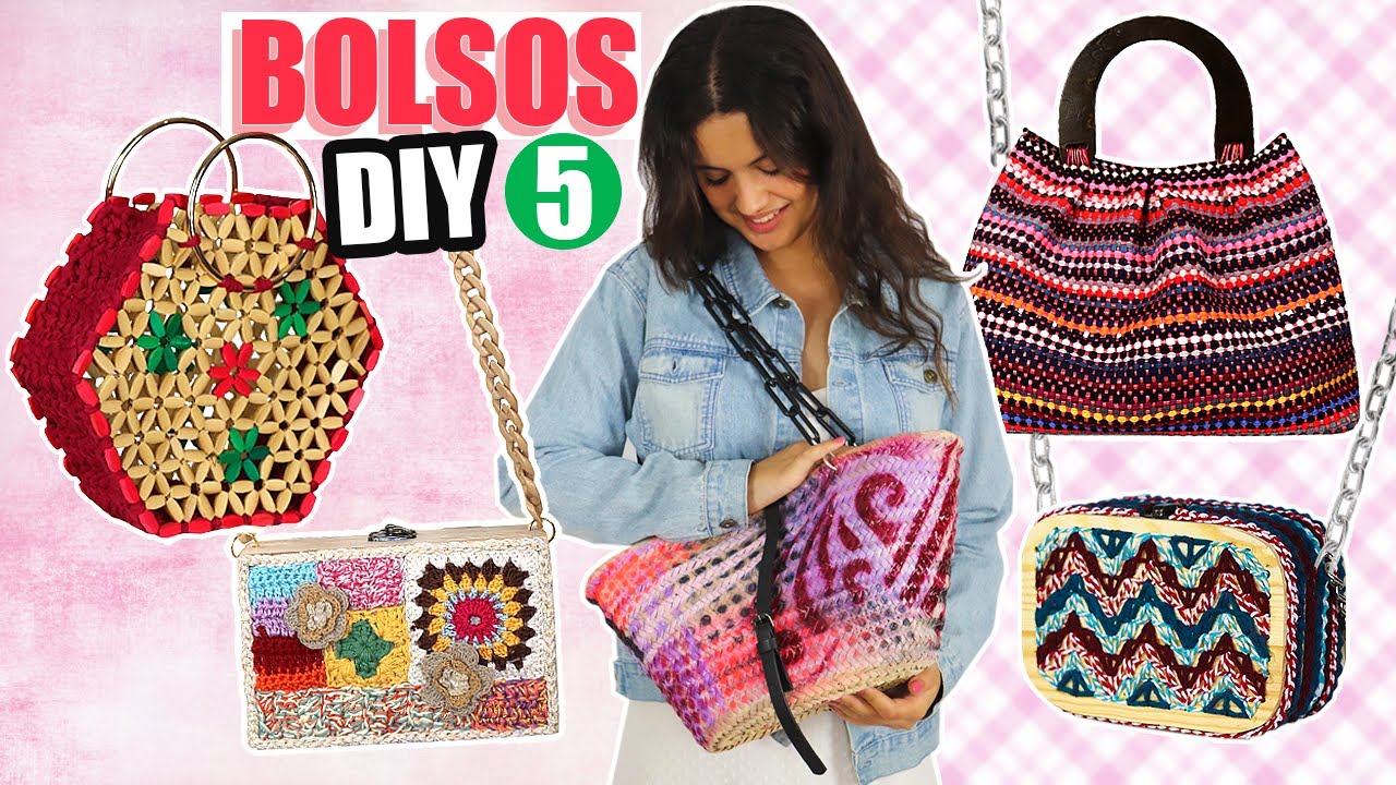 DIY - Cómo hacer 5 BOLSOS para VERANO😍  *fácil, rápido y barato*