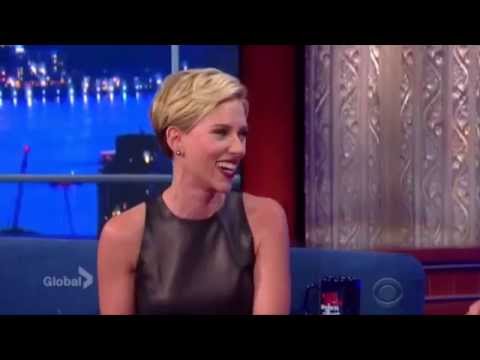 Scarlett Johansson talk Paris with Stephen Colbert