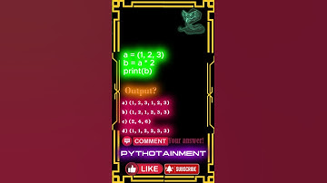 Put Your Python 🐍 Knowledge To The Test! | Quiz-26|#shorts  #ytshorts