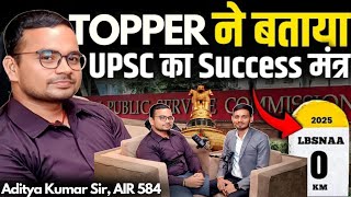 Exclusive Podcast With Respected Aditya Kumar Sir Air 584 Upsc 2024