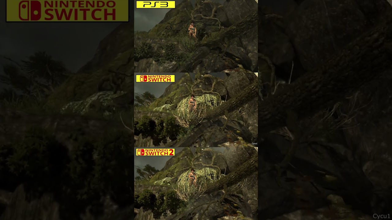 Tomb Raider Definitive Edition PS3 vs Switch vs Switch 2 Graphics