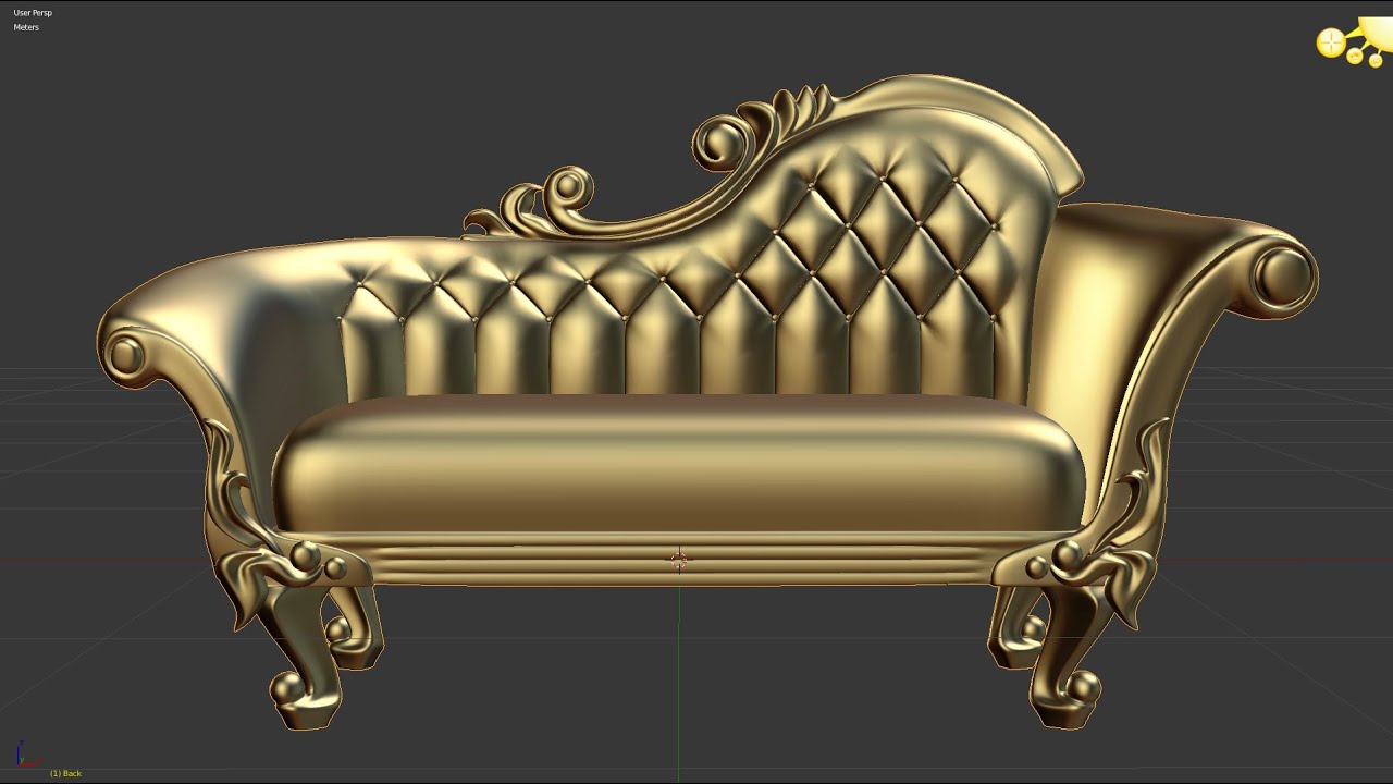 Victorian Deep Button Sofa Blender 3d Modeling YouTube