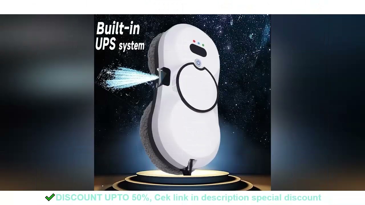 Auto Window Cleaning Robot with UPS System, Intelligent Vacuum & Mop Combo for Glass Floor Home