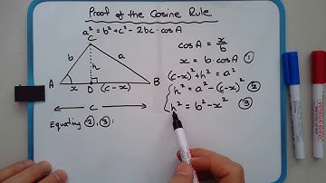How to prove the cosine rule formula for non-right-angled triangles a²=b²+c²-2bc×cos(A)