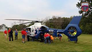 LifeNet medical helicopter lands in Allenton, Wisconsin