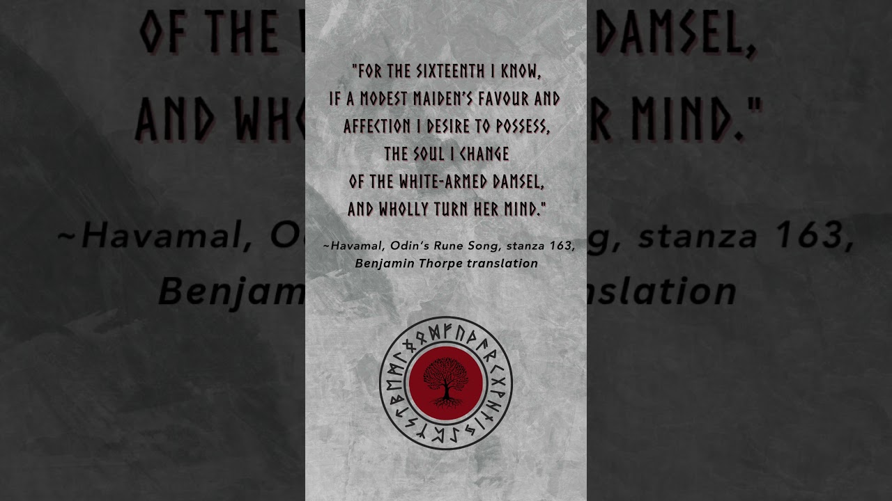 Odin's Rune Song, Havamal, Stanza 163, 2-Minute Offering/Contemplation Norse God Odin 