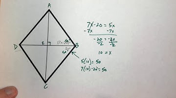 Solving Angles in a Rhombus with Algebra