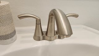 Moen Glyde Brushed Nickel Two-Handle High Arc Centerset Bathroom Faucet |QUICK OVERVIEW|