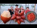 Snake Fruit - Eat Snake Fruit With Us - Yummy Eating Snake Fruit - Salak Fruit Eating Salty Chili