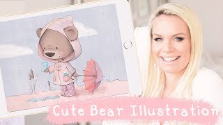 Drawing on iPad Pro Procreate - How to create texture in cute illustrations