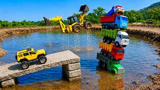 JCB 3DX JCB 5CX Big Dumper Truck Accident Pulling Out | Sand Mud Loading Crane Kids Cartoon