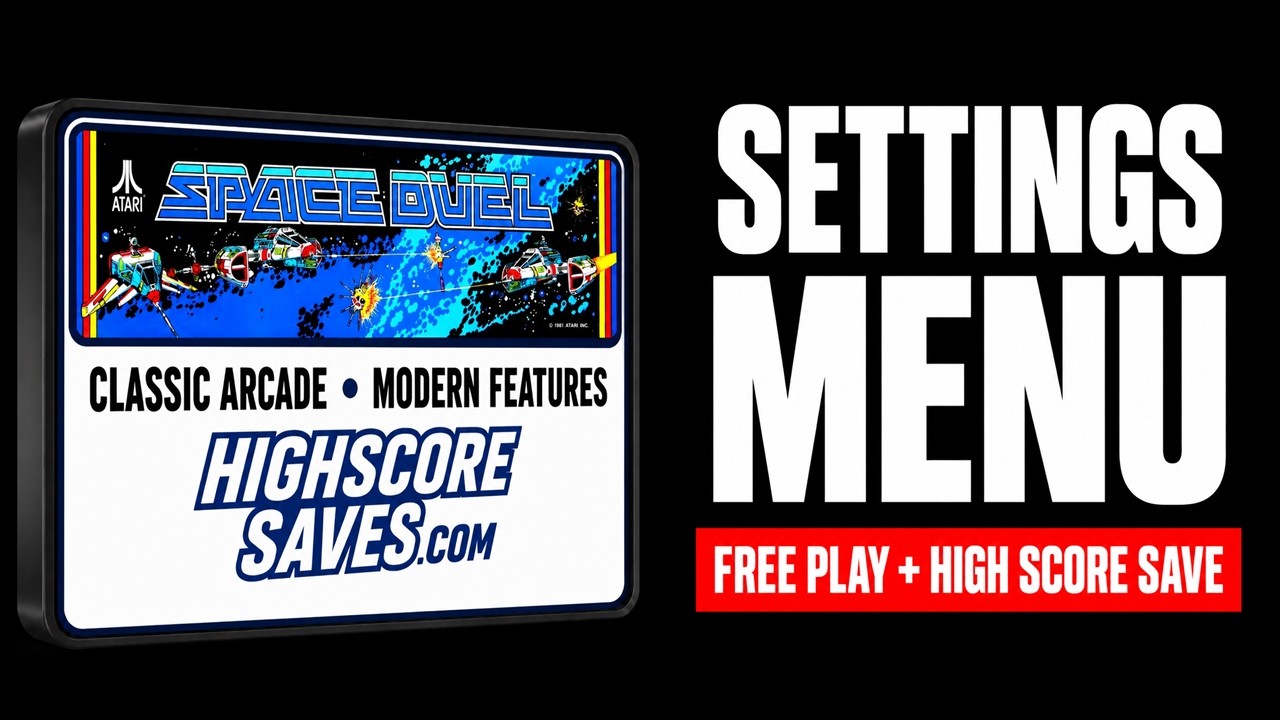Space Duel Free Play and High Score Save Kit settings menu video guide