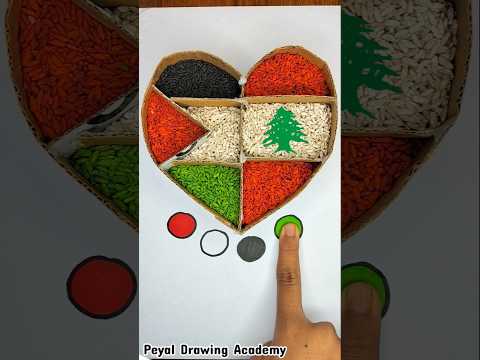 رسمت أعلام الدول العربية كلها رسم علم لبنان فلسطين    