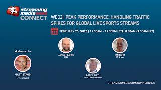 WED2. Peak Performance: Handling Traffic Spikes for Global Live Sports Streams @streamingmediavideo