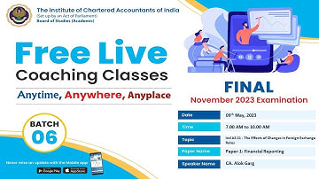 Final Paper 1: FR | Topic: Ind AS 21: The Effects of Changes in Foreign...| Session 1 | 09 May, 2023