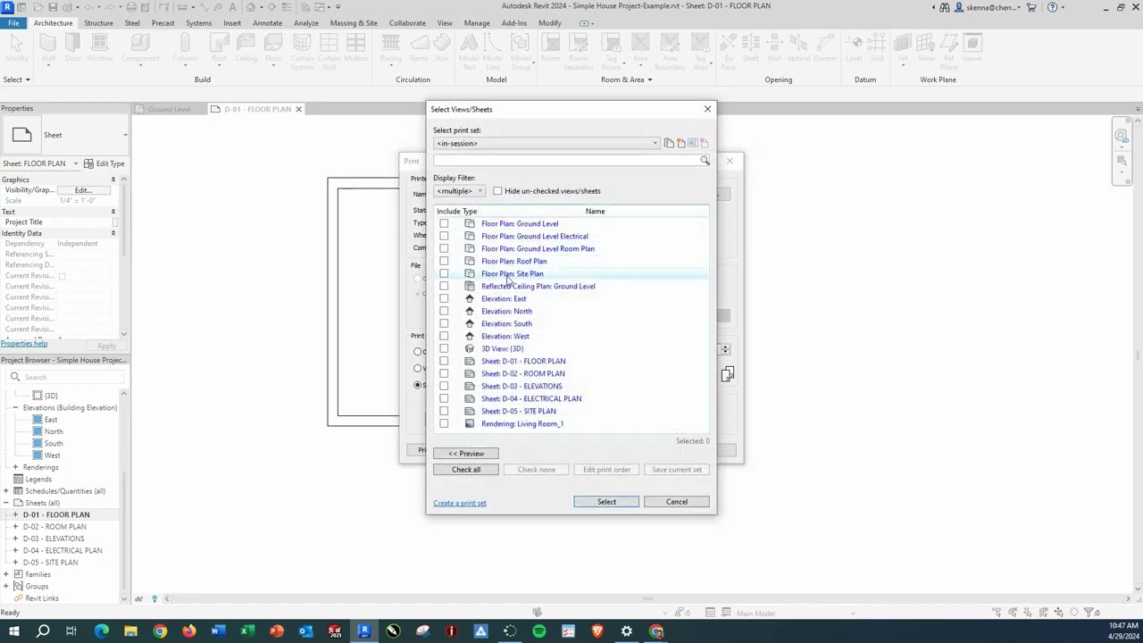 Revit- Printing Sheets to the Large Format Printer